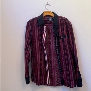 ELGENERAL XL PURPLE & BLACK BUTTON DOWN SHIRT